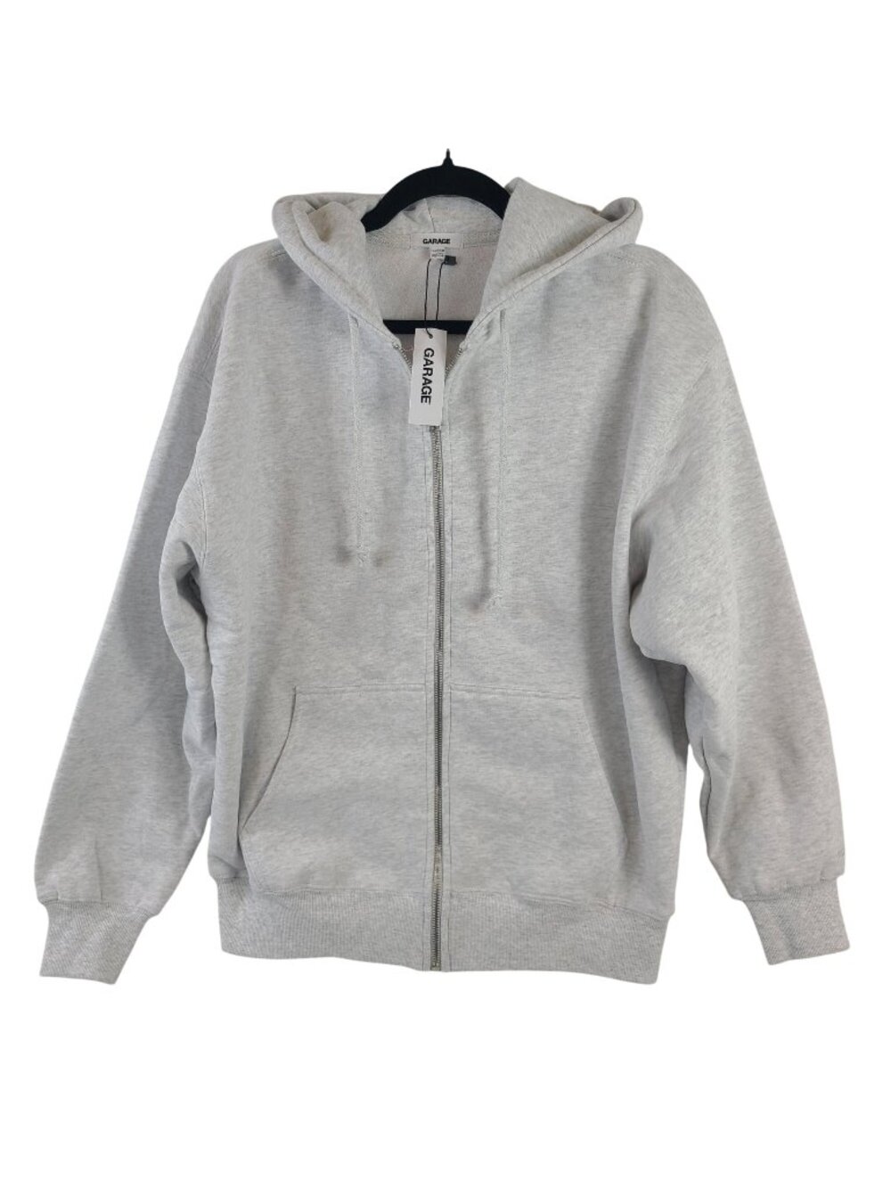 NEW Garage Mega Oversized Full Zip Hoodie Spring Grey Mix Sz XS